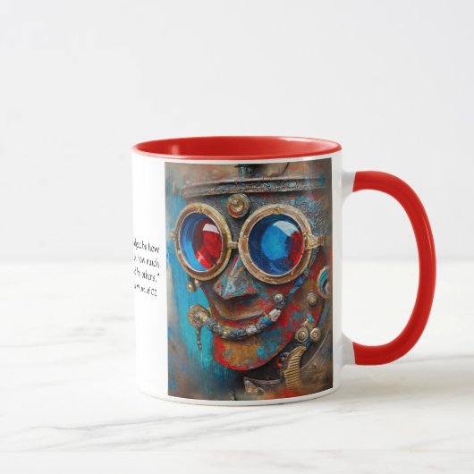 Mug Steampunk The Tin Man Portrait avec citation (Droite)