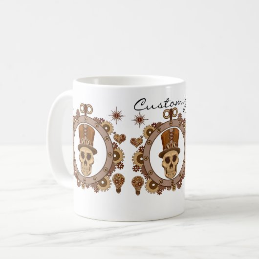 Mug Steampunk Thème Top Hat Skull Thunder_Cove (Devant gauche)