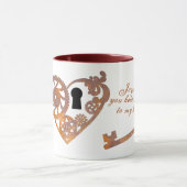 Mug Steampunk Valentine Rousty Gears Clé de coeur et s (Centre)