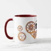 Mug Steampunk Valentine Rousty Gears Clé de coeur et s (Gauche)