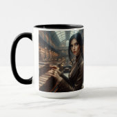 Mug Steampunk Vintage Victorian Lady Librairie (Gauche)