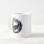 Mug Stegosaurus Dinosaur Forêt Silhouette Design (Devant gauche)