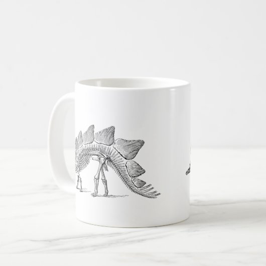 Mug Stegosaurus Dinosaure Squelette Fossile (Devant gauche)