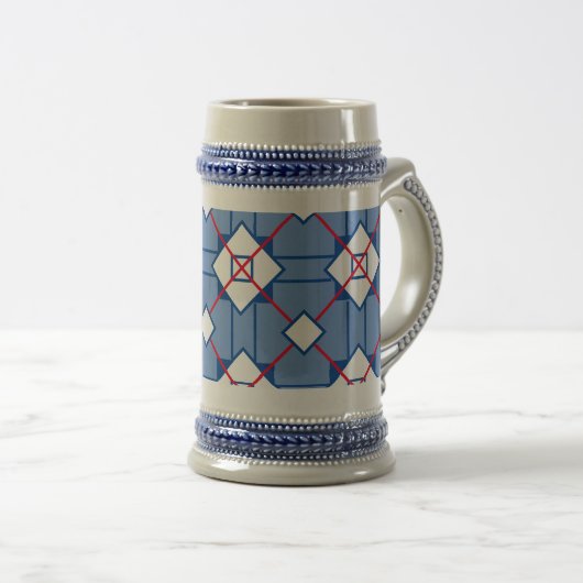 Mug Stein - Blue (Croix Rouge) RFPMDesigns ©️ 2023 (Devant droit)