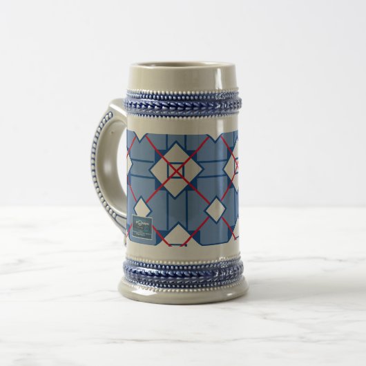 Mug Stein - Blue (Croix Rouge) RFPMDesigns ©️ 2023 (Devant gauche)
