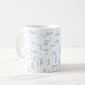Mug Stella nom personnalisé, coeurs bleus et étoiles s (Devant gauche)