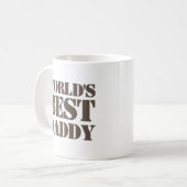Mug Stencil Brown Texte Meilleur papa du monde (Devant gauche)