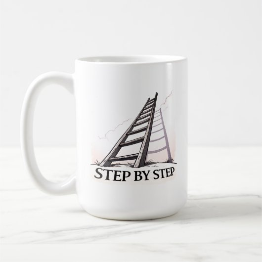 Mug Step by Step – Minimal Motivational Quote  (Gauche)
