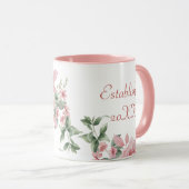 Mug Step Mom Year Established Custom Pink Roses (Devant droit)