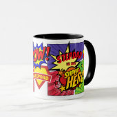 Mug STEPDAD Est Mon SUPERHERO Personnalisé COMIC HERO (Devant droit)