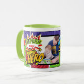 Mug STEPDAD Est Mon SUPERHERO Personnalisé PHOTO COMIC (Devant gauche)