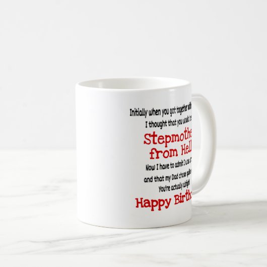 Mug  Stepmère De Hell Funny Anniversaire  (Devant droit)