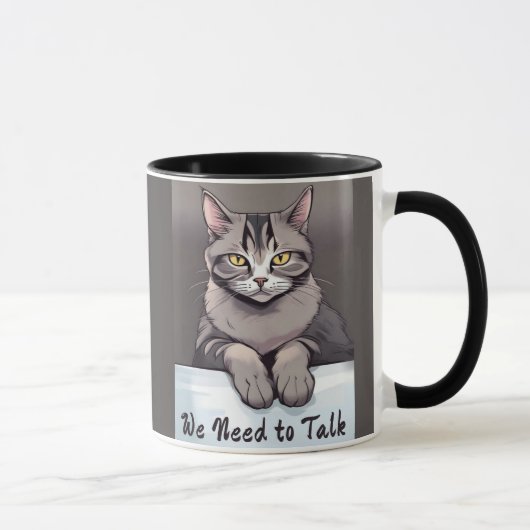 Mug Stern Tabby Cat exige une discussion sérieuse (Droite)
