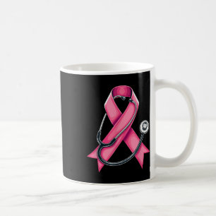 Mug Stéthoscope à ruban rose Cute Nurse Cancer du Sein