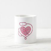 Mug Stéthoscope Cardiaque Design de Chemise Vectoriel (Centre)