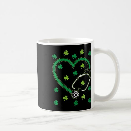 Mug Stéthoscope Cardiaque Fête de la Saint-Patrick Inf (Droite)