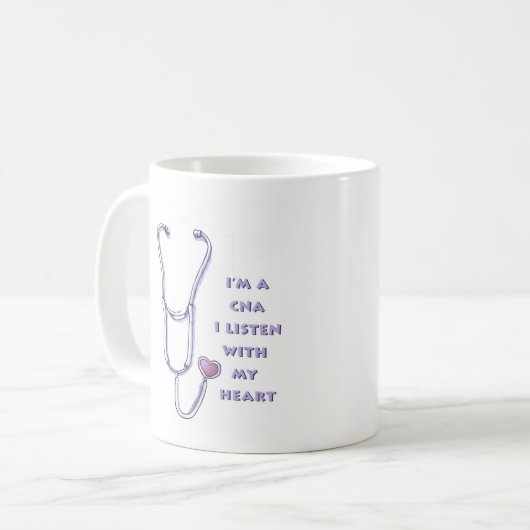 Mug Stethoscope Coeur CNA Infirmière (Devant gauche)