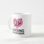 Mug Stéthoscope de coeur de surveillant de soins (Devant gauche)