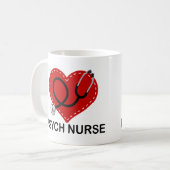 Mug Stéthoscope de coeur d'infirmière de Psych (Devant gauche)