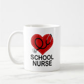 Mug Stéthoscope de coeur d'infirmière d'école (Gauche)