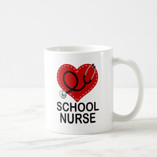 Mug Stéthoscope de coeur d'infirmière d'école (Droite)