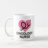 Mug Stéthoscope de coeur d'infirmière d'oncologie (Gauche)