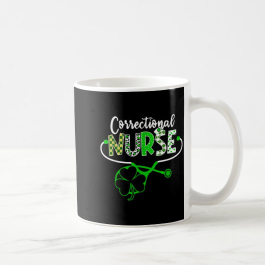 Mug Stéthoscope d'infirmière correctionnelle Shamrock (Droite)