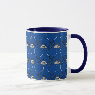 Mug Stéthoscope drôle pour le docteur sur le bleu