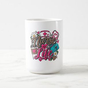 Mug Stéthoscope en forme de cœur à imprimé léopard Inf