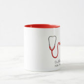 Mug Stethoscope Médicale ECG Wave EKG Heartbeat Line (Centre)