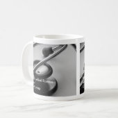 Mug Stéthoscope Médicale, noir et blanc (Devant gauche)