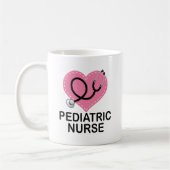 Mug Stéthoscope pédiatrique de coeur d'infirmière (Gauche)