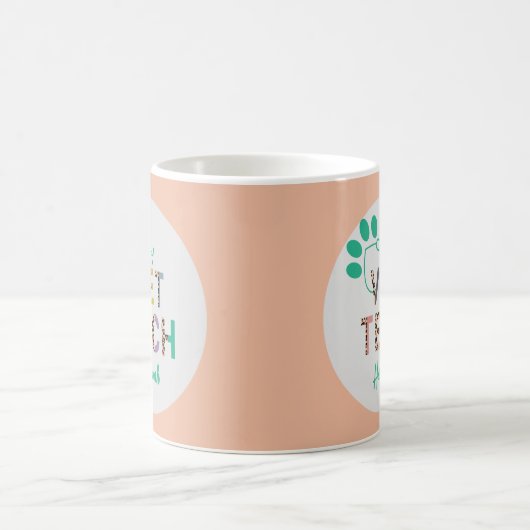 Mug Stethoscope Vet Tech Empreinte de léopard avec nom (Centre)