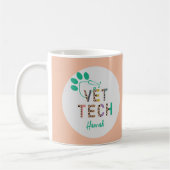 Mug Stethoscope Vet Tech Empreinte de léopard avec nom (Gauche)
