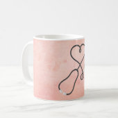 Mug Stéthoscopes d'infirmière ou de docteur avec monog (Devant gauche)