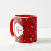 Mug Stéthoscopes Médicales rouges pour le nom des méde (Devant gauche)