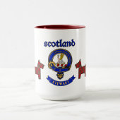Mug Stewart Badge & Tartan Scottie Dogs Personnalisé (Centre)