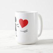 Mug Stick Figure Girl Catching Heart Graphic Tee (Devant droit)