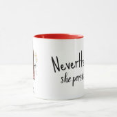 Mug Stick Figure Girl with Daisies and Quote (Centre)