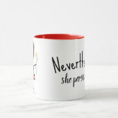 Mug Stick Figure Girl with Daisies and Quote (Centre)