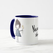 Mug Stick Figure Girl with Daisies and Quote (Devant gauche)