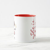 Mug Stick Girl with Daisies and Inspirational Quote (Centre)