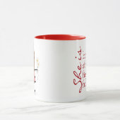 Mug Stick Girl with Daisies and Inspirational Quote (Centre)