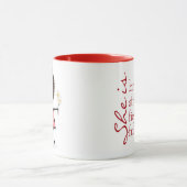 Mug Stick Girl with Daisies and Inspirational Quote (Centre)