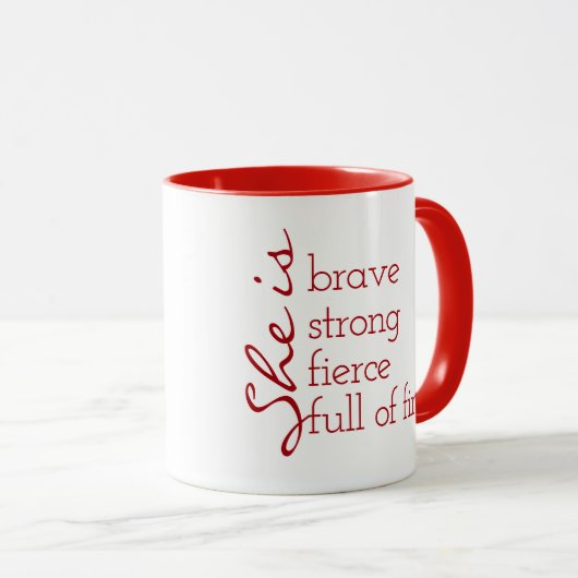 Mug Stick Girl with Daisies and Quote (Devant droit)