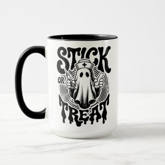 Mug Stick Or Treat Fantôme Infirmière Drôle Halloween