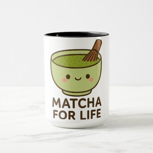 Mug Sticker à bol mignon Matcha (Centre)