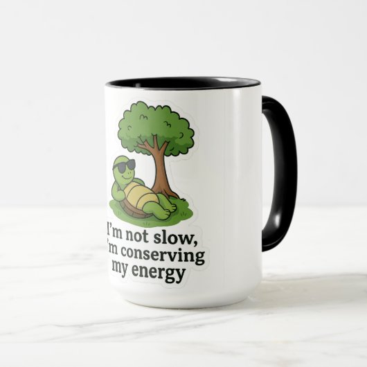 Mug Sticker à tortue cool (Devant droit)