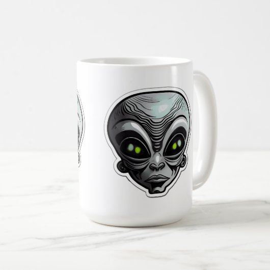 Mug Sticker Alien Art Classic Mug, 15 oz (Devant droit)