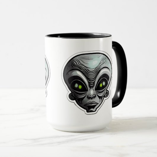 Mug Sticker Alien Art Combo Mug, 15 oz (Devant droit)